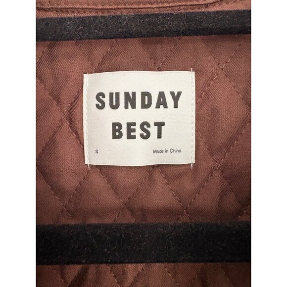 NWT Aritzia Sunday Best Rich Rust Color Merino Wool Shirt Jacket Small - Picture 5 of 8